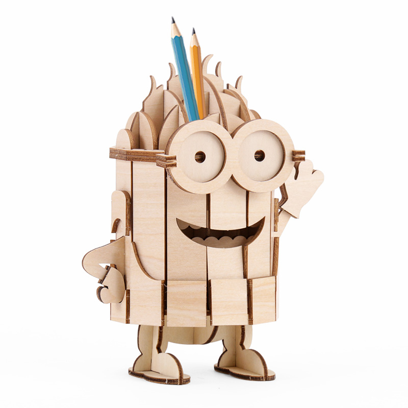 Wooden Minions Pen Holder