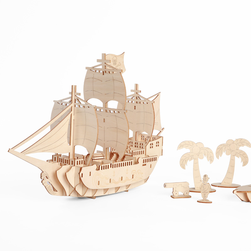 3D Wooden Puzzle Pirate Ship