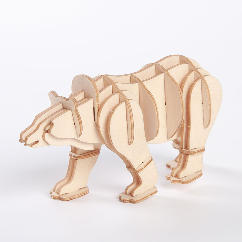 3D Wooden Puzzle Polar Bear