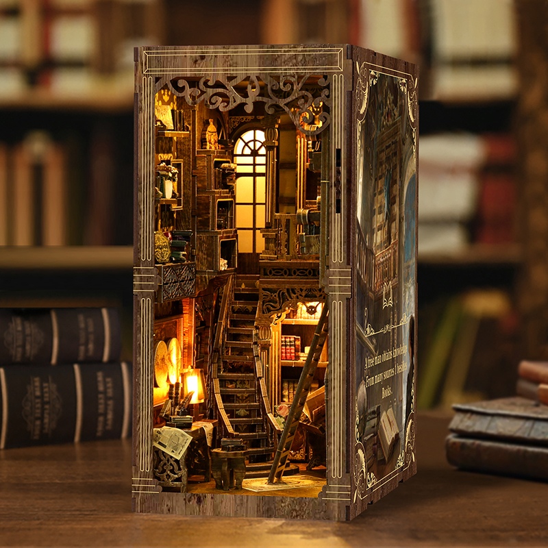 Factory UV Printing Book Nook Magic House Library House Antique Book Collection Room Story Custom Book Nook